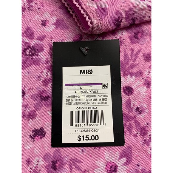 Art Class Junior Purple Floral Print Mini Skirt With Elastic Waistband Medium - Picture 9 of 10